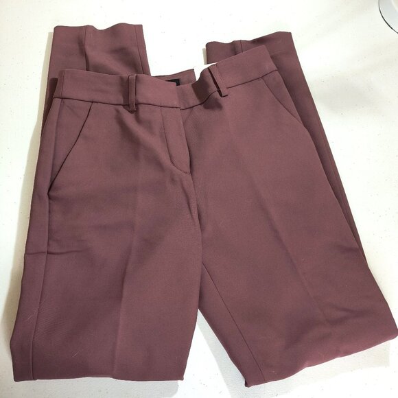 NEW Express Columnist Ankle Mid Rise Size 00 Regular Stretch Brown Pants Fitted - Picture 4 of 10